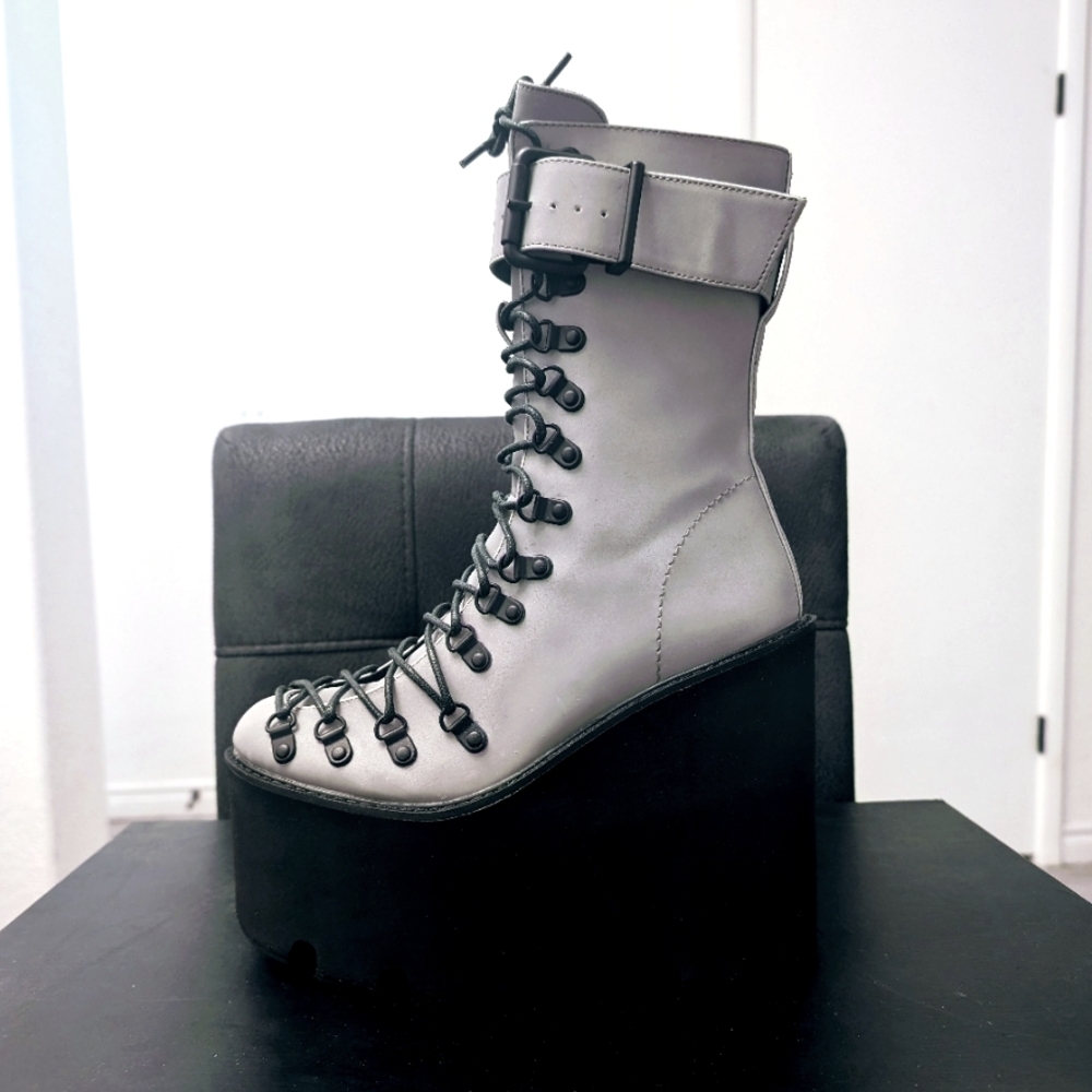 NIB Club Exx Reflective Traitor Boots from Dolls Kill